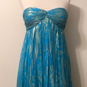 Aqua -gorgeous floor length dress